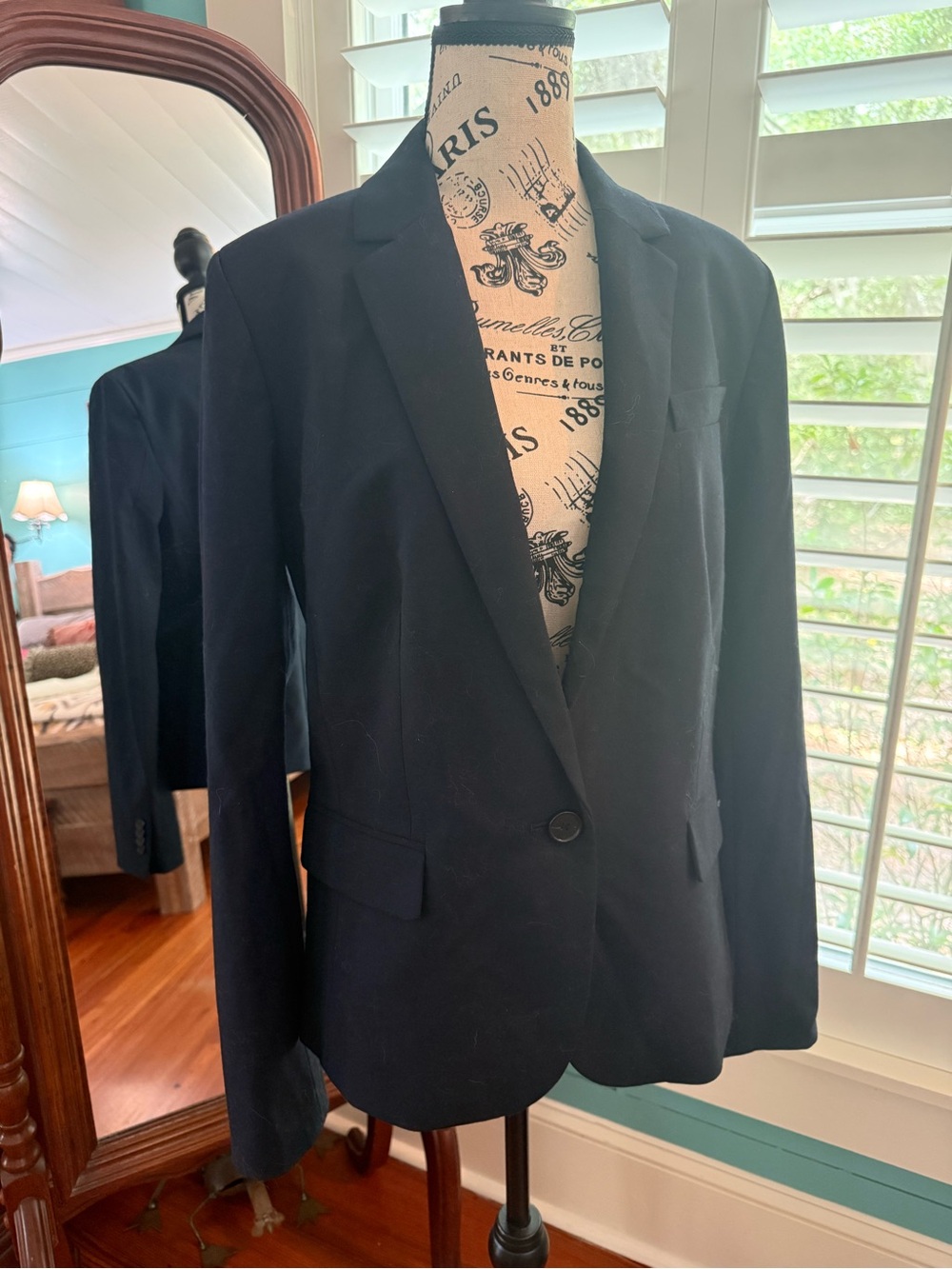 Ann Taylor Black Navy Single-Button Women's Blazer
